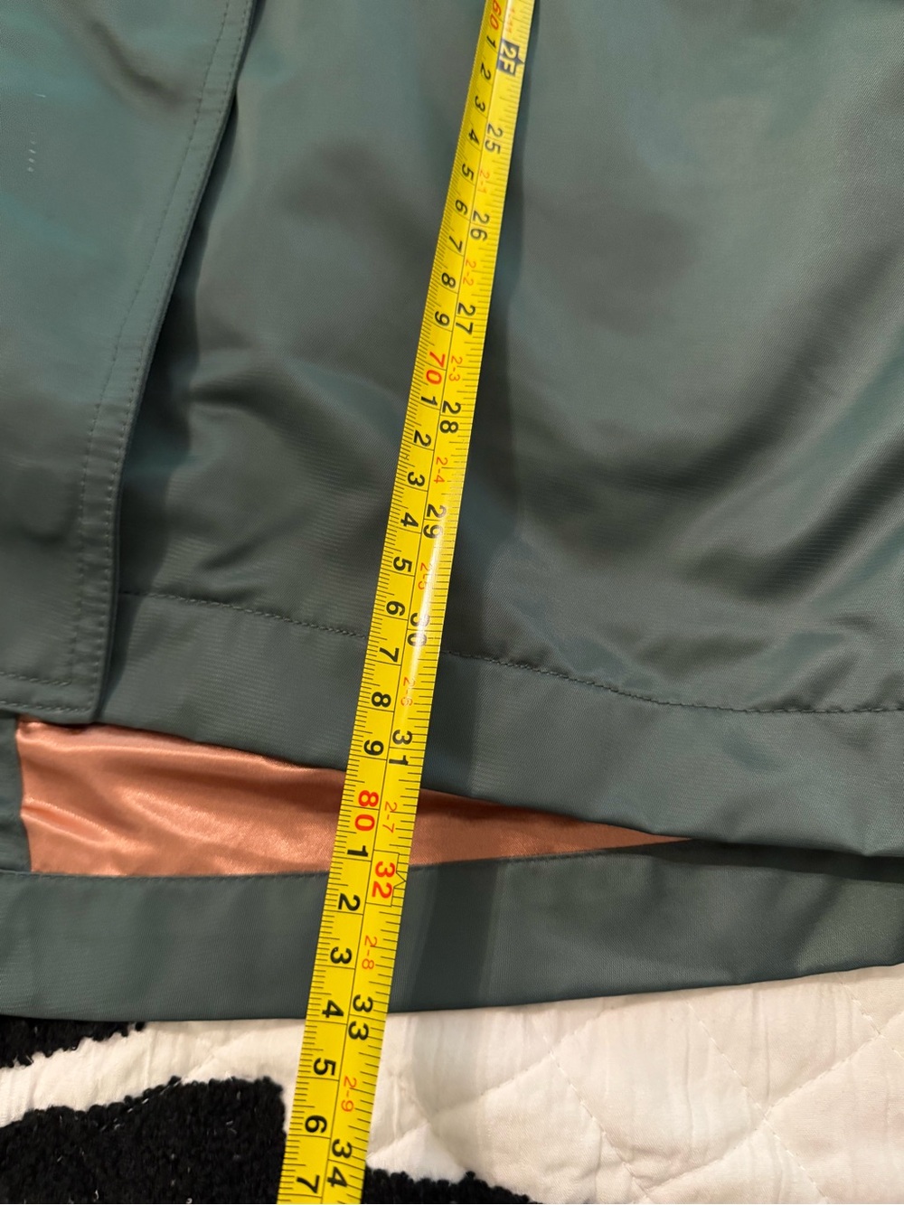 J Crew Green Satin Hooded Parka Coat w/removable Quilted Lining Small - Picture 10 of 11